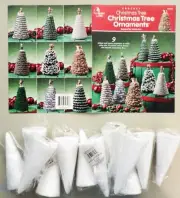Crochet Patterns CHRISTMAS TREE ORNAMENTS +12 dura foam cones