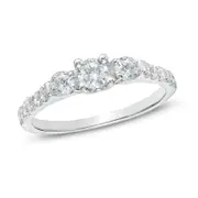 3/4 CT. T.W. Diamond Three Stone Engagement Ring in 14K White Gold