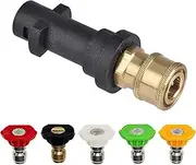 Handgun Pressure Washer Gun Adapter,1/4'' Quick Connect Female Fitting,with 5 Spray Nozzle Tips,Compatible with Karcher K Series, K2, K3, K4, K5, K6, K7