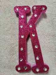 Stick to wall, Teaching or crafts Foam Diy Pink Glitter Letter k Class decor Art