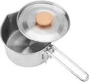 Amagogo Camping Pot Cooking Kettle Kitchen Cookware with Detachable Handle Cooking Pot Camp Stockpot for BBQ Travelers Fishing Hiking