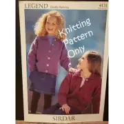 New Sirdar 4131 Legend Child Cardigan Jacket Double Knitting Pattern