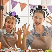 Dorischen Spider Headpiece Halloween Headbands Cosplay Accessories Party Decorations Spooky Scary Creative Performances(Black、Purple)