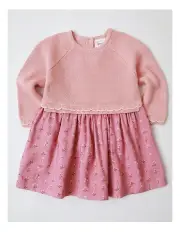 [Sprout] Frill Knit Dress in Blush