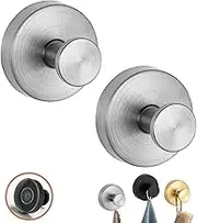 Hold No-Drill Hooks, 2024 Upgraded Suction Cup Hooks, Stainless Steel Waterproof Suction Cup Hooks for Shower, Bathroom, Hanging Towels, Mounting on Glass Shower Doors, Tile, Mirrors (Silver)