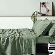 100% Linen Sage Sheet Set