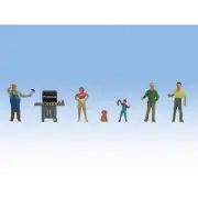 N15593 Noch OO/HO Gauge BBQ Party (5) Figure Set