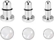[Atomhole] Shell Opal Ear Taper Stretching Plugs Kit in 0.5mm Increments 14G-2G 3 Pairs Set 316 Stainless Steel Hypoallergenic Gauges Body Piercing Jewelry
