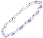 [Rylos] Bracelets for Women Yellow Gold Plated Silver Classic S Tennis Bracelet Gemstone & Genuine Diamonds Adjustable to Fit 7"-8" Wrist, 13 Gorgeous 5X3MM Jewelry for Women Friendship Bracelets