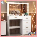 Vanity Desk Makeup Vanity Dressing Table with Mirror 11 LED Light & 5 Drawers