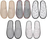 DONFAMDS 5pairs Non- Home Slippers for Guests Portable Indoor Footwear Anti- Bottom for Hotels Spas and Home Use Assorted Styles