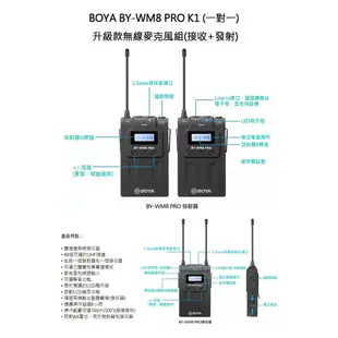 【BOYA 博雅】BY-WM8 PRO-K1(TX8+RX8) 雙通道無線麥克風 (公司貨) #福利品