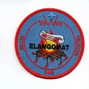 Boy Scout OA 349 Blue Heron Lodge Red Border Elangomat Patch