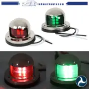 New 12V Marine Boat Yacht Pontoon Stainless Steel LED Bow Navigation Lights Pair