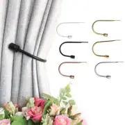 2Pcs Metal Window Curtain Holdbacks 6 Colour Drapery Tieback Hooks Wall Mounted