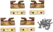 ✨Bed Hinges Bed Rail Brackets Set of 4 Double Hooks Heavy Duty Iron Replacement