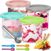 Creami Container for Ninja Creami Ice Cream Maker, Pack of 4 Ice Cream Containers for Ninja Creami, Ice Cream Replacement Container, Creami Pint Container, Ninja Ice Cream Container for Ice Cream