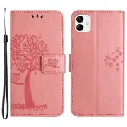 For Motorola Moto G14 4g Owl Tree Imprinted Phone Cover Pu Leather Stand Wallet Case