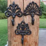 1x Retro Cast Iron Wall Hook Black Coat Key Hook European Style Home Decor Yards