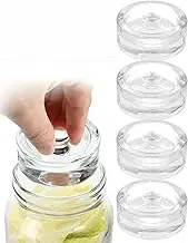Set of 4 Fermentation Weight, Easy Grip Glass Fermenting Weights, Perfect Fit for Wide Mouth Mason Canning Jars, Highly Durable Soda-Lime Glass Fermentation Kit for Sauerkraut, Kimchi & More