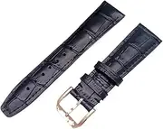 [GGZONE] RHAIYAN Compatible with IWC Strap Watch Accessories Watch Bracelet Genuine Leather Watch Belt Compatible with IWC Watch Strap Watch Band Specific (Color : BlaRoseGoldClasp1, Size : 20mmWithMark)