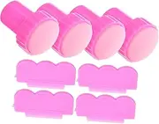 FOYTOKI 4 Sets Silicone Nail Stampers for Manicure Art Durable DIY Nail Design Tools with Scrapers for Beginners Professionals for Unique Designs