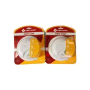 2 First Alert Hard Wired Battery Back-up Smoke Alarm Ionization Detector 1039809