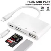 SD TF Card Reader, USB to Phone Photo Adapter, 4 in 1 iPhone to headphone ipad