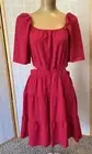 BTFBM Backless BowTie Cross Front Fit & Flare Dress In Red, Women’s Size Medium