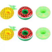 6Pcs Inflatable Cup Holder Drink Floating Beach Pool Party Swimming Bathtub Toys