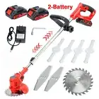 24V Cordless Grass Trimmer Garden Lawn Whipper Snipper Set & 2 Battery + Charger