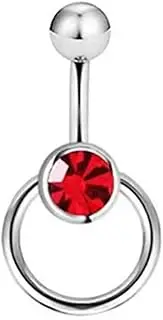 [KanDuo] Belly Button Rings Body Piercing Jewelry,Belly Button Rings 14g Crystal Zircon Belly Button Bar Goth Captive Ring Body Jewelry for Women Piercing (Color : Silver Rings)