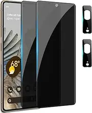(2+2PCS) RUNGOS for Google Pixel 7 Privacy Screen Protector Tempered Glass with Camera Lens Protector [2.5D Full Coverage] Anti Spy Privacy Screen for Google Pixel 7 Screen Protector Anti Peep 1st