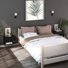 Set Of 2 Bedside Cabinet With Drawer Wall Mounted Design Modern Style Nightstand