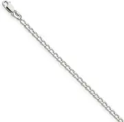 [JewelryWeb] 925 Sterling Silver Solid Polished 2.8mm Open Link Chain Bracelet 18 Centimeters Lobster Claw-Link-Bracelet for Women and Men