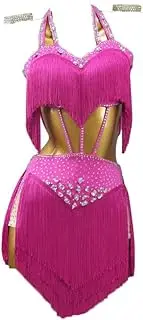 [YHHGDS] Fringe Latin Dance Dresses for Competition Women's Tango Ballroom Costumes Crystal Hollow Cha Cha Outfit Salsa Clothing