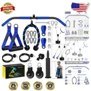 Adjustable Pulley System Gym Set with Silent Metal Pulley & Heavy-Duty Materials