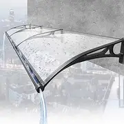 Self Cleaning & Silent 80x440cm Outdoor Polycarbonate Window Rain Shelter Cover Patio Pouch Awning