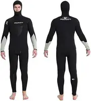 Jintaleco Spearfishing Wetsuit for Men, 2-Piece Hooded Design 7 mm & 5 mm Wetsuits, 7 mm Wetsuit Suitable for Temperatures Below 3℃ & 5 mm Above 4℃