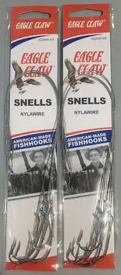 2 Packs Eagle Claw Nylawire Snells 422NW 4/0