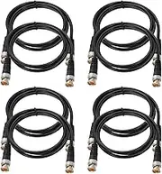 uxcell Power Cable 6.56Ft, 8 Pcs 10mm x 13mm RCA Male to Male Pigtail Barrel Plug Connector Cable for CCTV Security Camera Lighting Power Adapter, Black