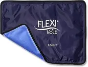 FlexiKold Gel Ice Pack w/Straps (Standard Large: 10.5" x 14.5") - Reusable Cold Pack Compress (Therapy for Pain, Injuries of Knee, Shoulder, Foot, Back, Ankle, Neck, Hip, Elbow) - 6300 Cold-Strap