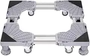 OmniCrafts Adjustable Appliance Dolly Cart with 4 Locking Wheels Small Furniture Mover Mobile Base for Washing Machine, Dryer, Refrigerator and Mini Fridge Stand Moving Cart