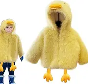 [Generic] Kids Duck Costume,Kids Winter Coats - Plush Winter Duck Coats for Kids - Cold Weather Outwear Role Play Costume Daily Life Travel, lemon tree, 110