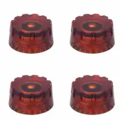 4Pcs Amber Knurled Guitar Knobs Volume Tone Speed Control Knobs for guitar bass