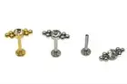 Triple Ball Cluster Teardrop Helix Cartilage Lip Labret Bar Stud Earing Piercing