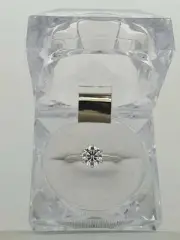 9 Carat White Gold Single Ring Moissanite certificate of authenticity