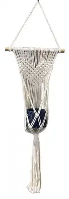 Macrame With Heart Pattern Hanging Planter
