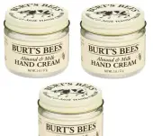 BL Burts Bees Hand Cream Almond & Milk 2oz Jar *Three Pack*