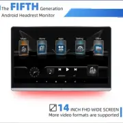 2Pcs 14'' Car Headrest Monitor Android 14 Multi function Player 4+64GB Rotatable